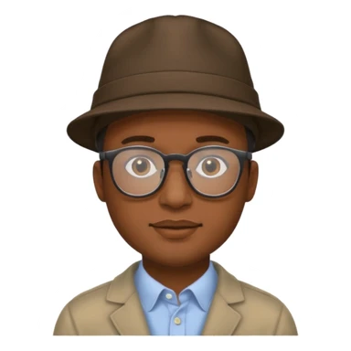 black man wearing hats and glasses sticker