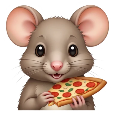 cute rat with pizza  sticker