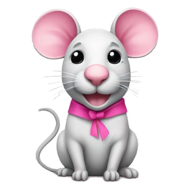 Eine niedliche Maus mit pinker Schleife auf dem Kopf sticker