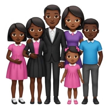 A fam of 7 mom dad big bro big sis middle sis and 2 baby we r black skin coulor and we r fine and baddies sticker