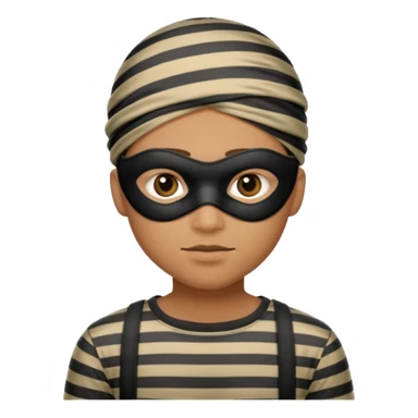 A theif robber emoji,Stripped shirt.eye mask. sticker