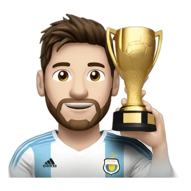 messi con la camiseta de argentina y la copa sticker