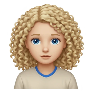 Curly blond blue eyes. Long hair cool beige blond. Longer hair beige ash blonde sticker