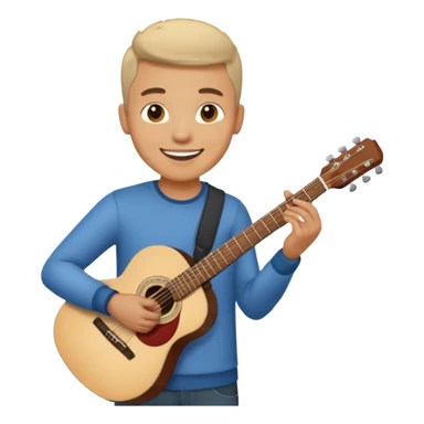 man holding guitar sticker