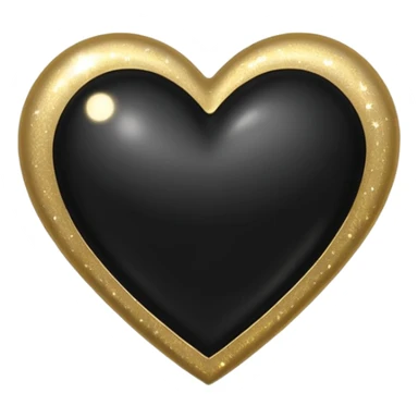 black heart with gold sparkles sticker