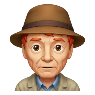 hatted and red haired old man sticker