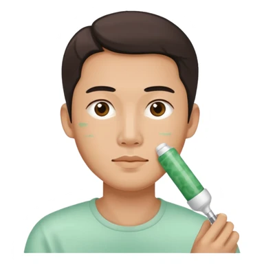 chinese man doing skincare sticker