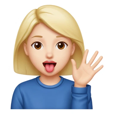 face with tongue out and hands to the side, playful expression emoji sticker