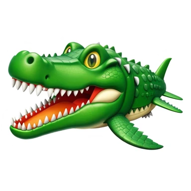 Airplane with crocodile head sticker