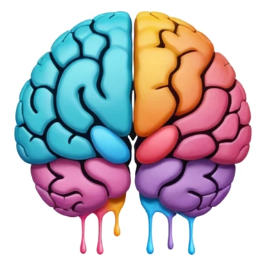 cerebro visto desde arriba con pintura sticker