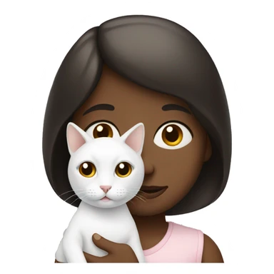 A child with a white cat sticker
