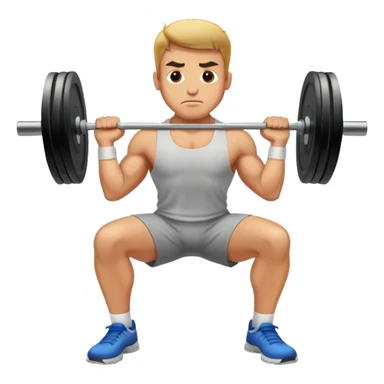 Man lifting a heavy barbell, sweating sticker