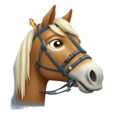 Une cheval avec une tête de poisson qui fait du ski sticker