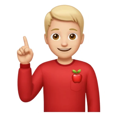 emoji of a happy cartoon person pointing downward toward the ground with both hands, standing upright, smiling warmly, both index fingers extended and pointing down clearly, simple light background, expressive and playful Apple emoji design showing the meaning “here / down here sticker