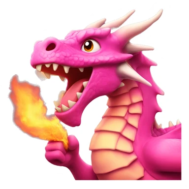 pink dragon breathing fire  sticker