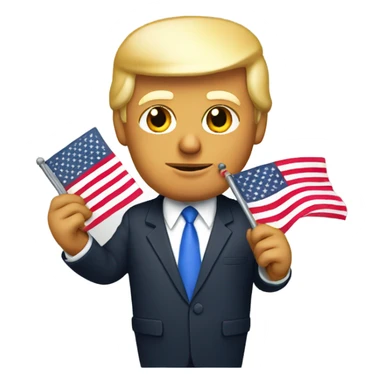 Donald trump holding a flag sticker