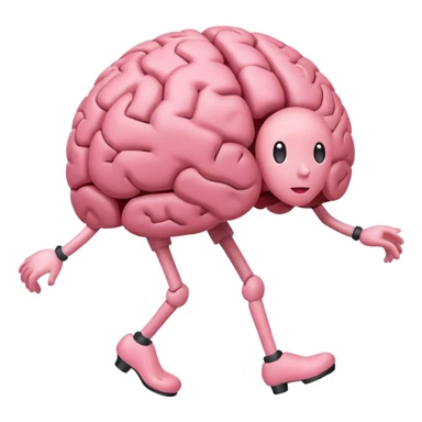 brain with legs sticker
