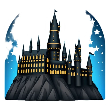 Harry Potter series, Hogwarts castle silhouette with a few stars, outline only sticker