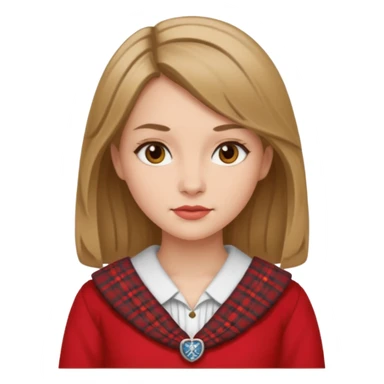 female with scottish red attire and dark blonde hair sticker