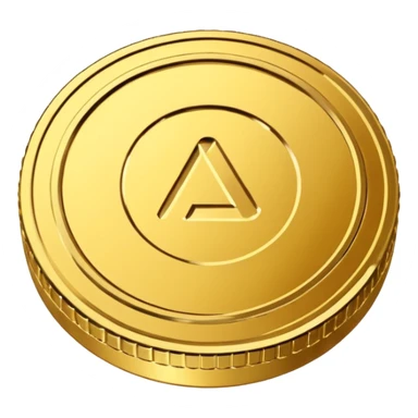 coin placed on its side at a 45-degree angle sticker