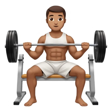 brown muslim man pushing weight wearing thobe on bench press sticker