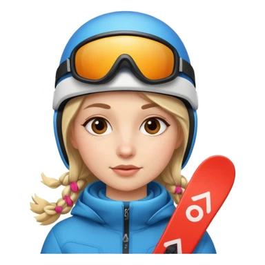 The girl is skiing sticker