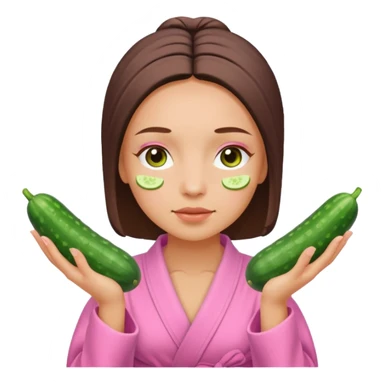 🧖‍♀️this with cucumber on her eyes at a spa and a pink robe sticker