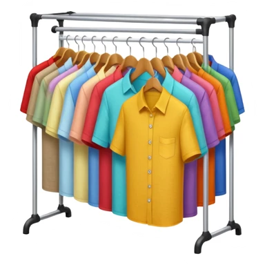 clothing rack with colorful shirts sticker