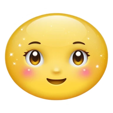 Generate a high-quality 3D cartoon-style emoji of yellow glitter, sparkling effect, smooth gradient colors, rounded and cute appearance, simple white background, high-resolution.
 sticker