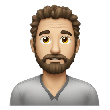 Hairy guy editing photoshop sticker