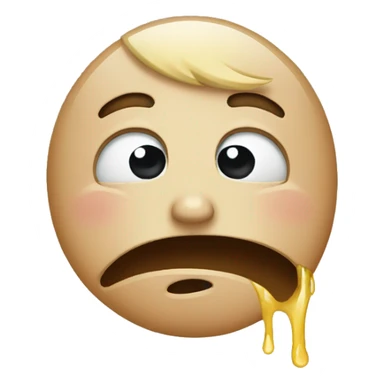 No emotion emoji with a tear  sticker