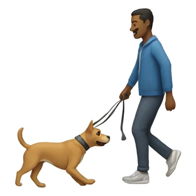Person getting pulled by dog while walking sticker