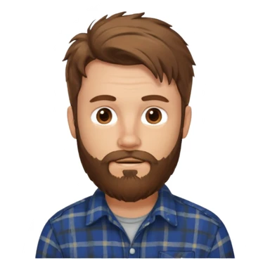 Chico blanco,barba, pelo castaño,camisa franela,pelo revuelto sticker