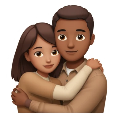 Couple hugs polaroid sticker