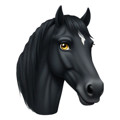 Serious Black horse with white eyes sticker