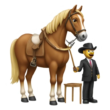 Cavalo sentado numa cadeira a fumar um cigarro sticker