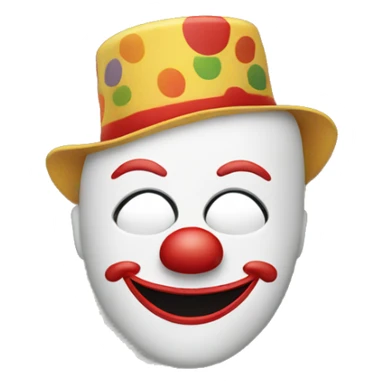 smiling face behind clown mask sticker