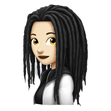 White girl, anonymous, cyberpunk black dreadlocks sticker