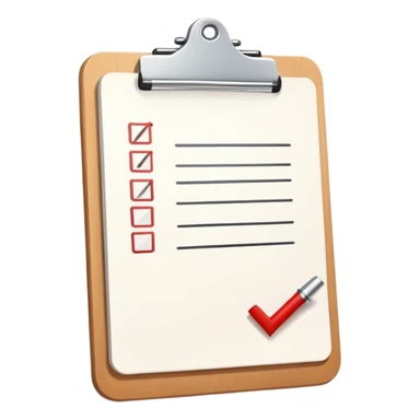 minimalist clipboard with a single checkmark sticker