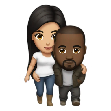 kim kardashian carrying midget kanye sticker