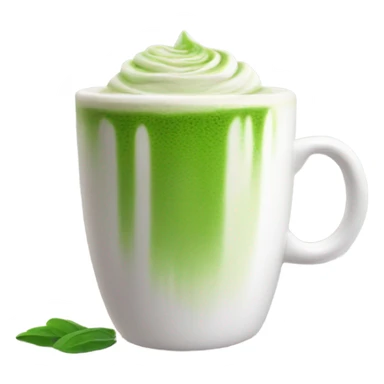Realistic Matcha latte in white mug sticker