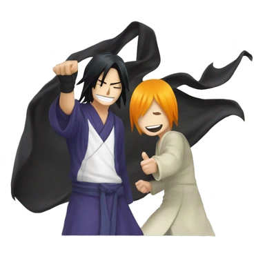 Ichigo kurosaki high fiving rukia sticker