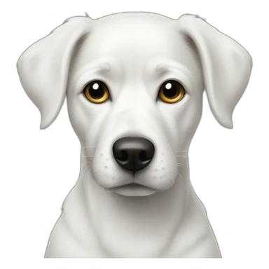 white dog with black spot on half of the face sticker