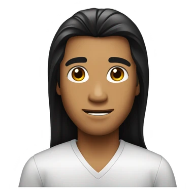 phillipino bronzed young man with long long straight black hair sticker