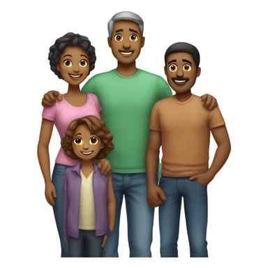 Mother father son and daughter  sticker