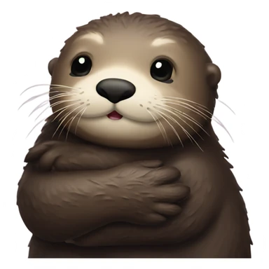 Sea otter hugging  sticker