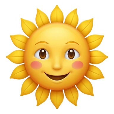 smiling sun emoji, simple and cheerful, apple style sticker