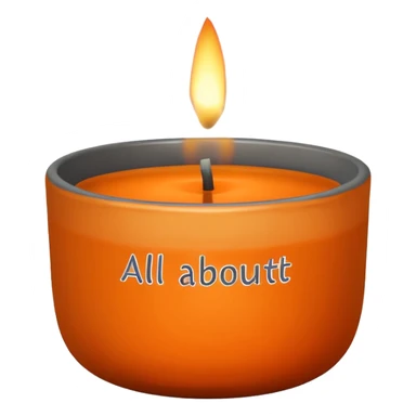 “Create a simple, modern logo of a candle flame above a small bowl-shaped holder. Use a clean, minimal design with an orange flame and a dark gray holder. Beneath the logo, include the text ‘All about candles’ in a friendly, rounded font. Keep the overall style clean, warm, and approachable.” sticker