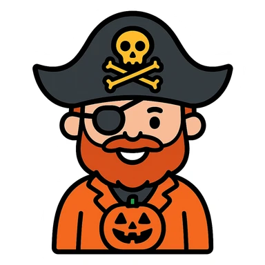 A pirate dressed up for Halloween sticker