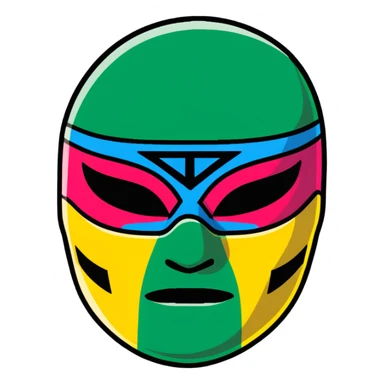 luchador ski mask, colorful mexican wrestling mask sticker